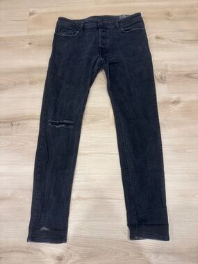 Men's Diesel Sleenker Slim-Skinny W34-L32 084ZN  Black Distressed Denim Jeans